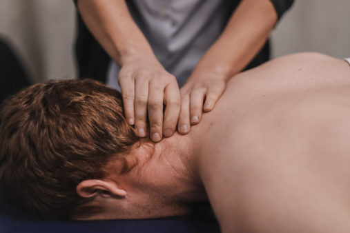 Patient under going physio for neck pain